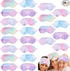 Geyoga 24 Pcs Plush Sleep Eye Mask Silk Furry Eye Covers by Geyoga