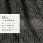 NY Loft 100% Cotton 6 Piece Bath Towel Set | Grey Towels | Oeko-TEX® Standard - Image 7