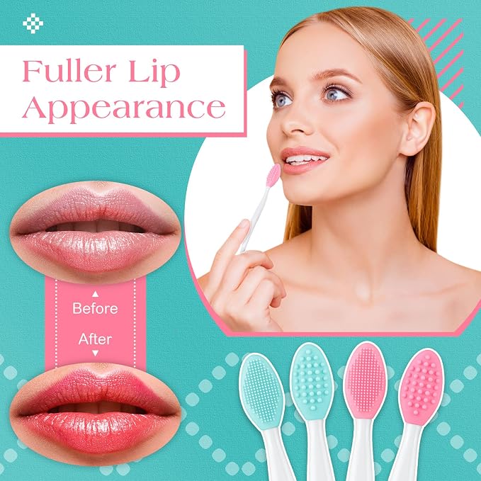 Patelai 24 Pcs Lip Scrub Brush Silicone Lip Scrubber Exfoliator - Image 2