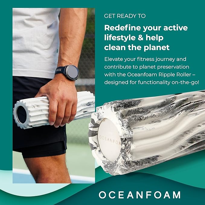 Oceanfoam Ripple Travel Foam Roller Firm Mini Foam Roller - Image 3