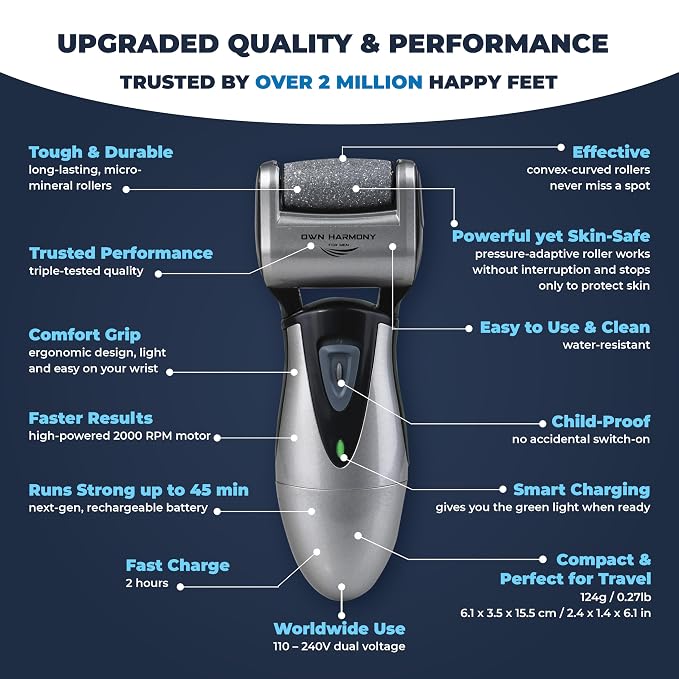 Electric Callus Remover: Rechargeable Electronic Foot File CR900 by Own Harmony - Image 4