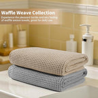 MICROFI New Microfiber Waffle Bath Towels, 2 Pieces, Fast Drying, Lint Free 430 - Image 6