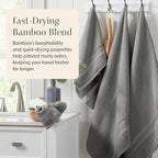 Springtree Home Luxury Bamboo Rayon Bath Towel Set of 4 | 35% Bamboo Rayon - Image 5