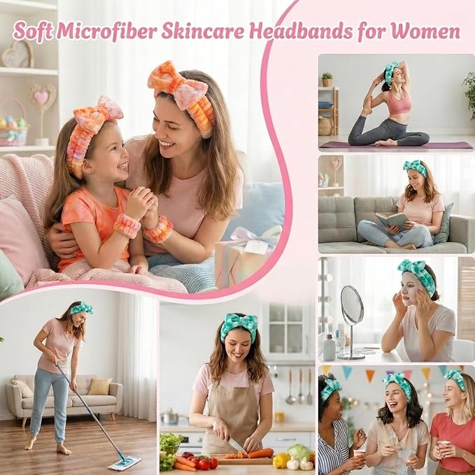 8 Pcs Spa Headband and Wristbands Set - Image 5