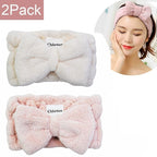 Chloven 2 Pack Microfiber Bowtie Headbands Facial Makeup Headband Cosmetic - Image 6