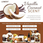 Gifts For Women Gift Basket for Women– 9 Piece Set of Vanilla Coconut Home Spa - Image 4