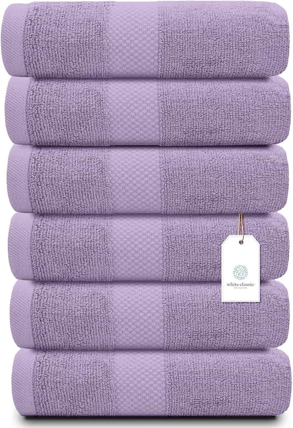 White Classic Luxury Lavender Hand Towels by WhiteClassic