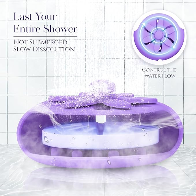 SHARLOVY Purple Shower Steamers Tray, Big Suction Cup Shower Steamer Tablet - Image 3