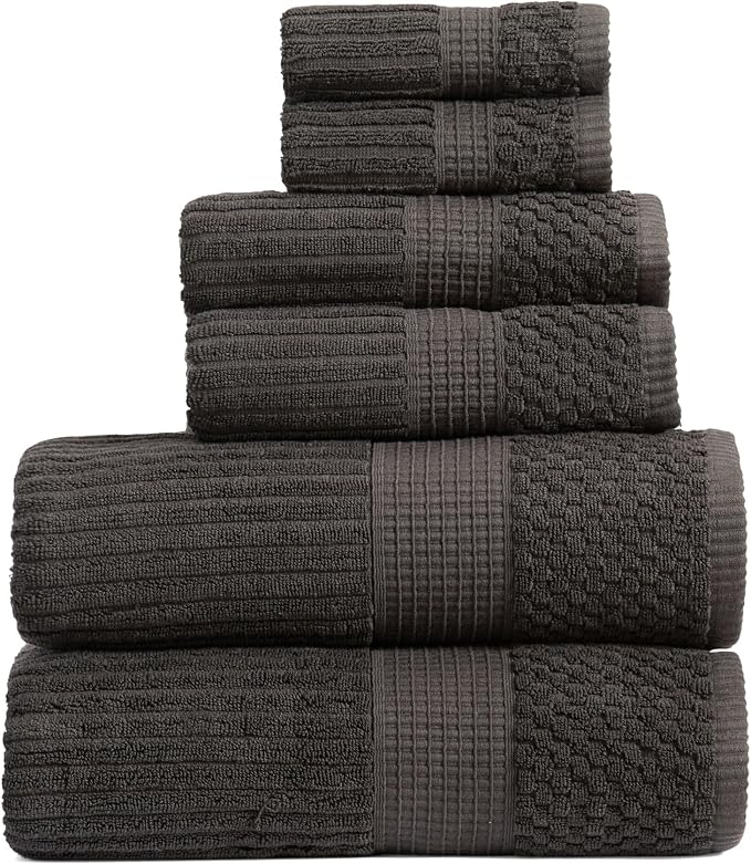 Springtree Home 100% Cotton Bath Towel Set | 6 Piece Set | Absorbent & by SpringtreeHome