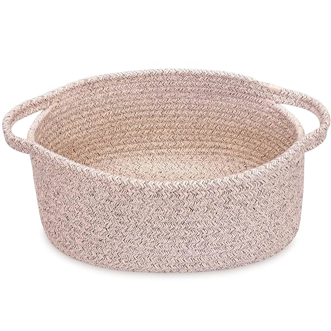 ABenkle Small Basket with Handles, Boho Decorative Rope Woven Dog Cat Toy by ABenkle