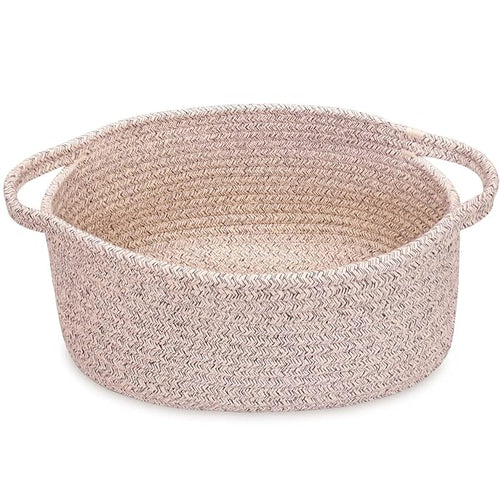 ABenkle Small Basket with Handles, Boho Decorative Rope Woven Dog Cat Toy by ABenkle