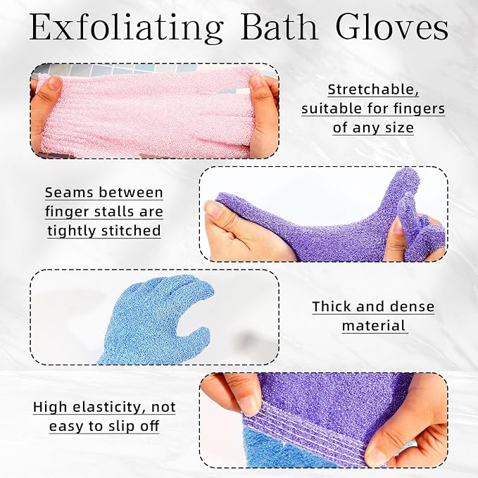 6 Pack African Bath Sponge Exfoliating Glove Set Nylon African Exfoliating Net - Image 4