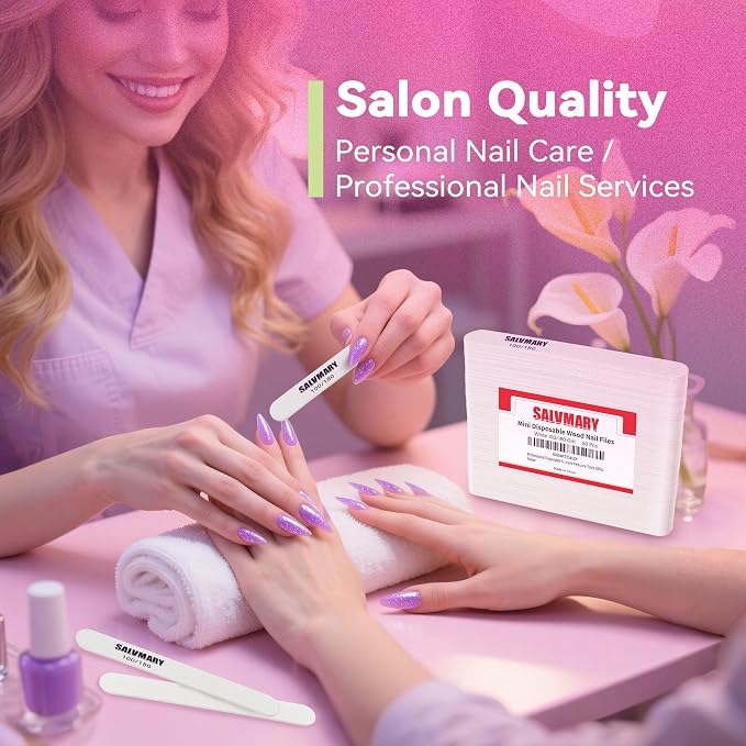 Professional Disposable Small Nail Files 100/180 Grit Double Sided White Emery - Image 7