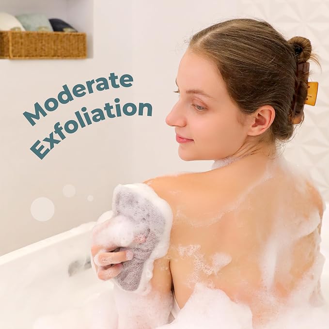 myHomeBody Dual-Texture Shower Sponge, Beauty Body Scrubber Exfoliator - Image 4