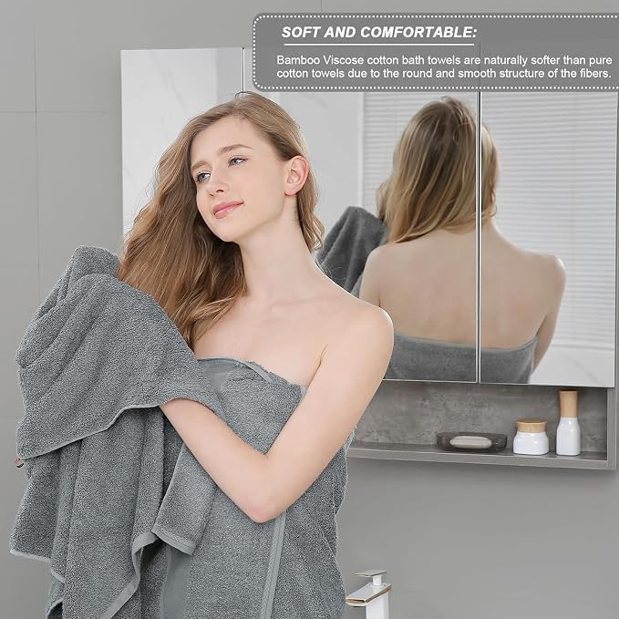 Aibaser Bath Towels, 27x54inch - Image 6
