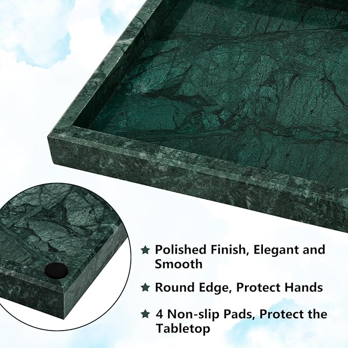 Real Natural Marble Tray for Bathroom, Kitchen and Desktop, Rectangle Genuine - Image 3