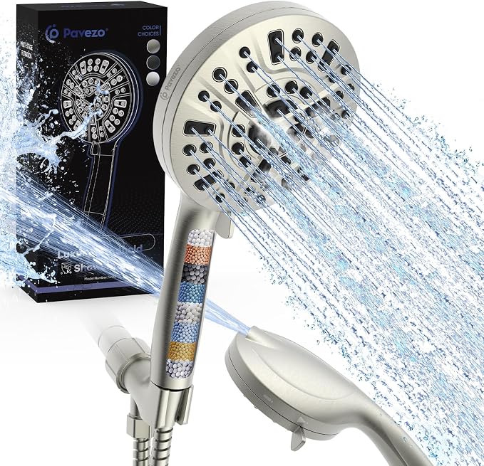 Pavezo® High Pressure Shower Head Handheld 5" Large, 10-mode Portable by Pavezo