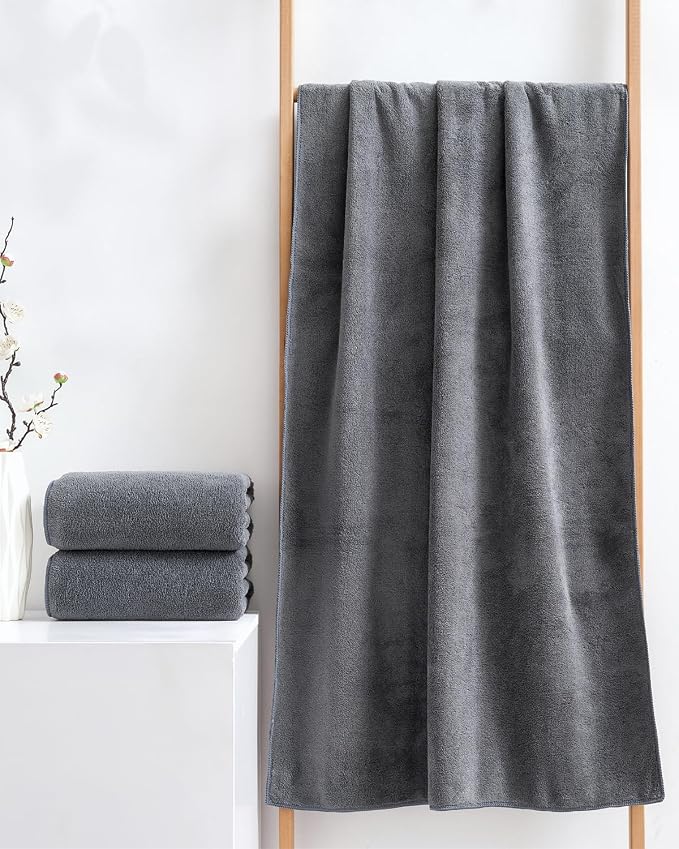 Lumimi Towels 3 Piece Very Soft Microfiber Bath Sheet Towel Set Super Absorbent - Image 7