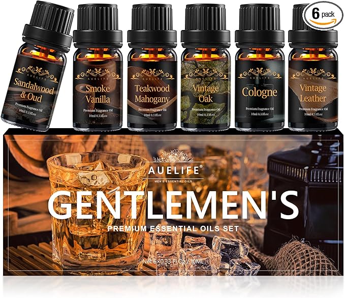 Men Essential Oils Set for Diffuser, Father's Day Gift for Men by Auelife