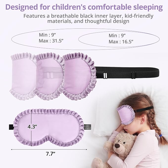 Kids Sleep Mask, 100% Real Mulberry Silk Eye Mask, Sleeping Mask - Image 5