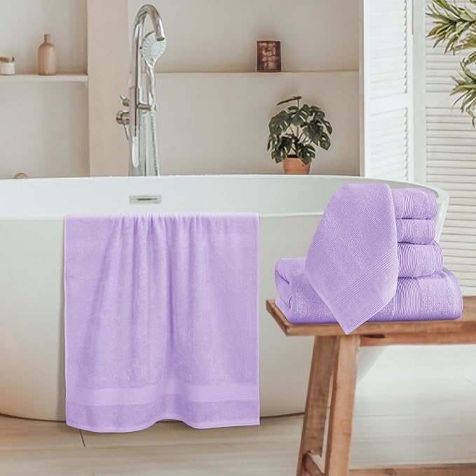 Belizzi Home 8 Piece Towel Set 100% Ring Spun Cotton, 2 Bath Towels 27x54 - Image 3
