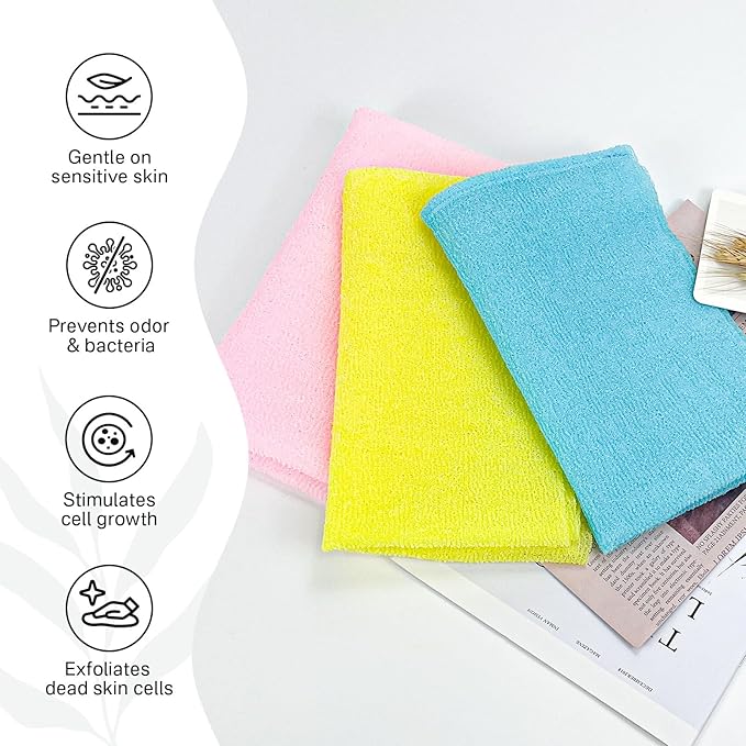 Yiclick Exfoliating Washcloth Towel- Exfoliating Body Scrubber Exfoliator - Image 2