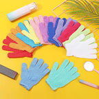 Tegeme 100 Pcs Exfoliating Gloves Bulk Double Sided Nylon Colorful Bath Shower - Image 6