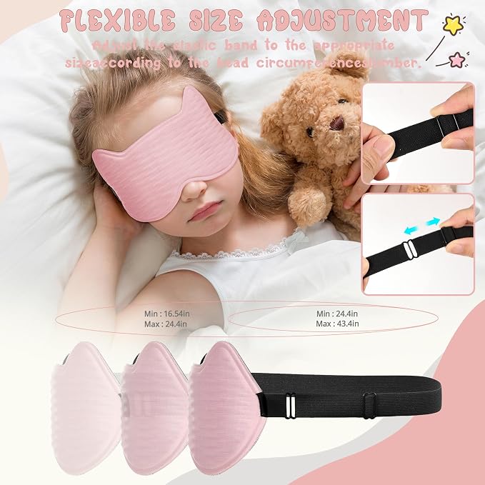 Kids Sleep Mask Eye Mask: 3D Contoured Cup Sleeping Masks, Blindfold - Image 2