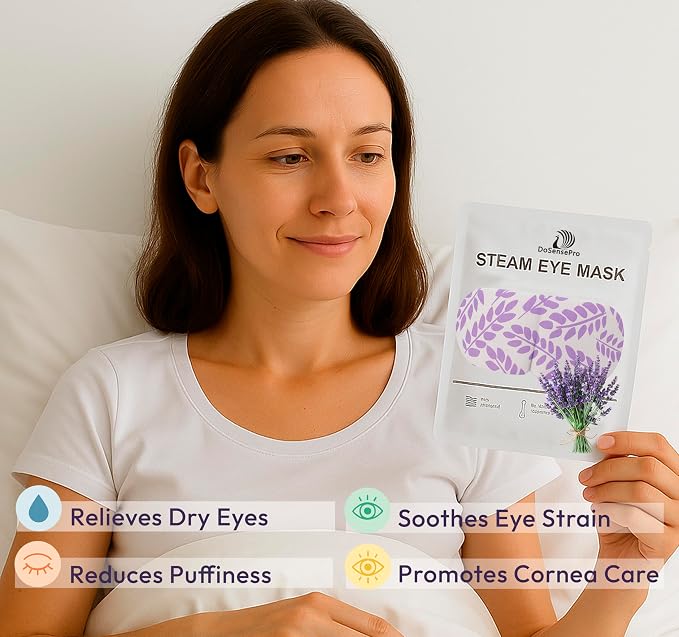 Steam Eye Mask - 16 Pack Lavender Self-Heating Warm Compress - Image 7