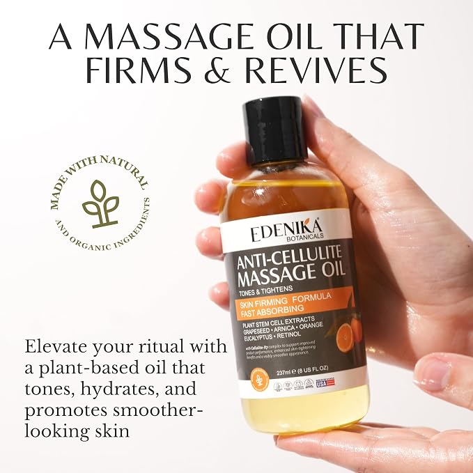 EDENIKA BOTANICALS Firming Anti Cellulite Massage Oil, Grapeseed Oil, Plant - Image 3