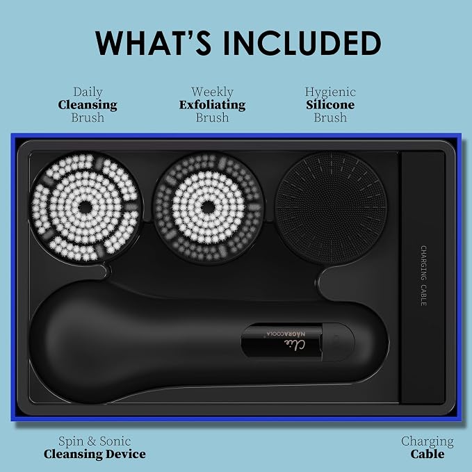Premium Facial Cleansing Brush, Waterproof Face Scrubber, Spin & Sonic Modes - Image 7