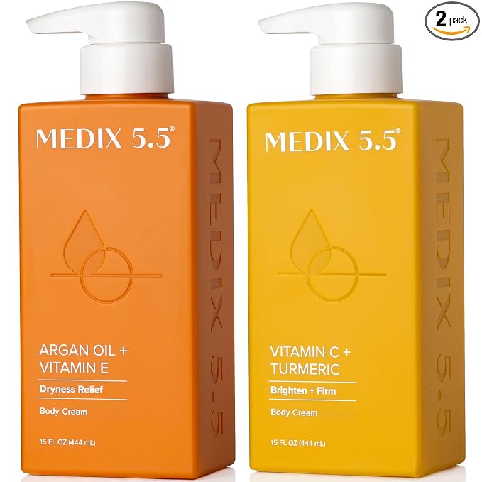 MEDIX Vitamin C Cream + Anti Aging Argan Oil Cream 2PC Skin Care Bundle | by Medix55