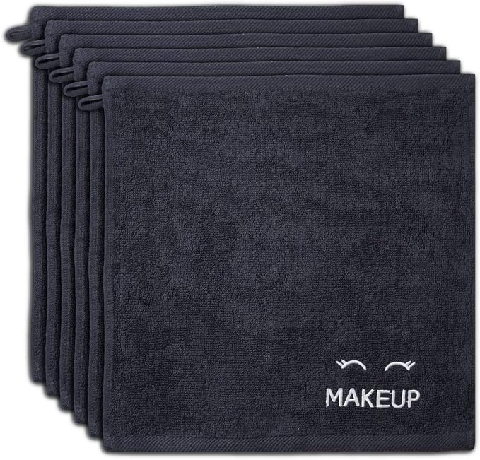 White Classic Bleach Safe Black Makeup Washcloths - Image 3