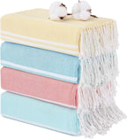 4 Packs Cotton Turkish Beach Towels Oversized Bath Pool Swim Towel Bulk Set by ANTFUNYgivesmorechoices