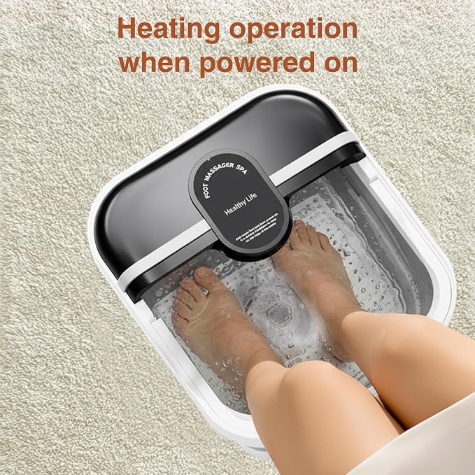 Pedicure Foot Spa with Bubble and Heat, Collapsible Foot Soaking Tub with - Image 4