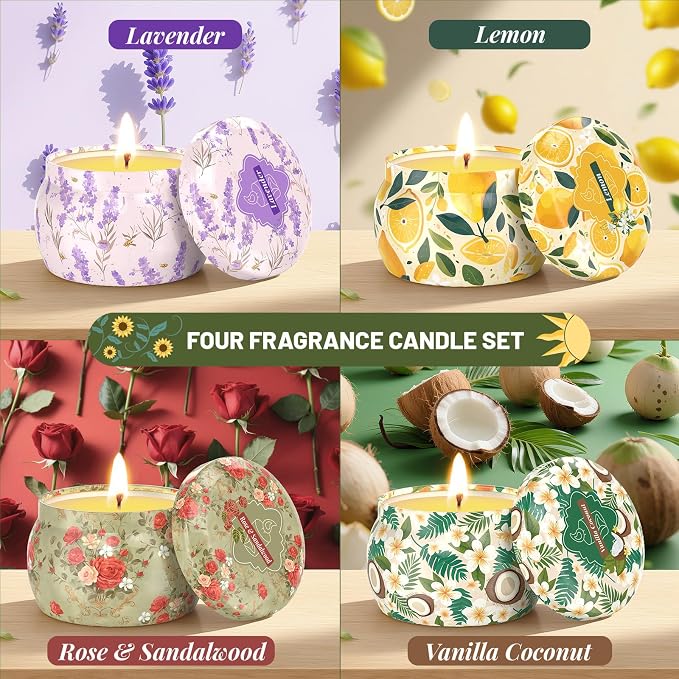 WarmEmbrace Scented Candles for Women, 8 Pack Soy Candle Set, 4.4OZ Candles for - Image 3