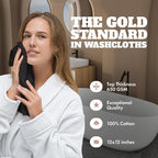 White Classic Wealuxe Black Washcloths 24 Pack - Image 2
