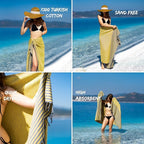 Ray Silver Turkish Beach Towel Oversized 40x71 100% Cotton Sand Free Quick Dry - Image 3