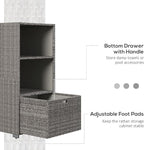 Outsunny Valet Pool Towel Rack, Waterproof PE Plastic Rattan Wicker Storage - Image 6