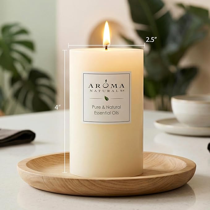 Aroma Naturals Orange, Clove and Cinnamon Essential Oil Scented Pillar Candle - Image 5