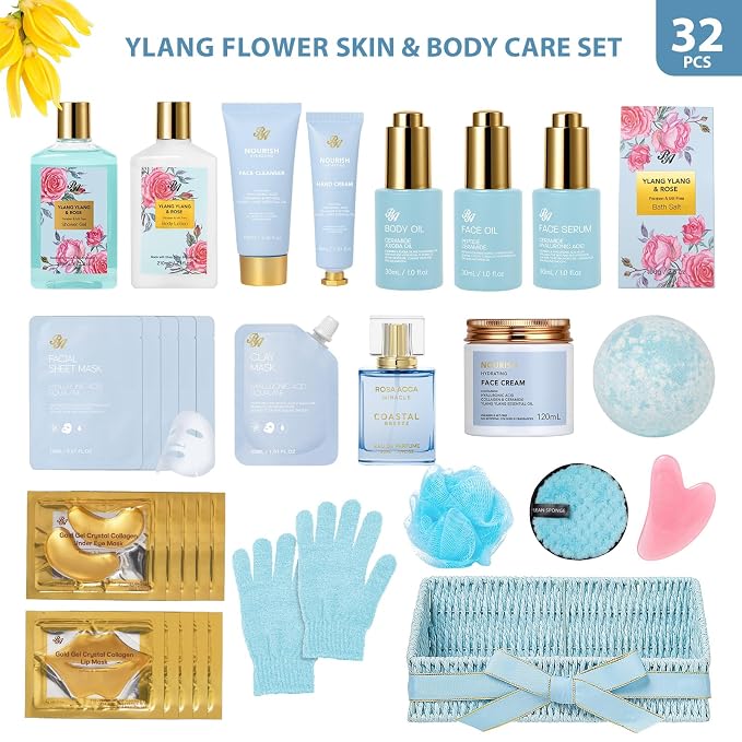 Mothers Day Gifts Basket for Mom, Hydrating Face Skin Care Kit, Spa Gift Basket - Image 2