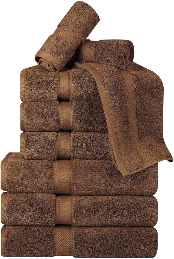 Superior Egyptian Cotton Pile 9 Piece Towel Set, Includes 3 Bath, 3 Hand by SUPERIOR