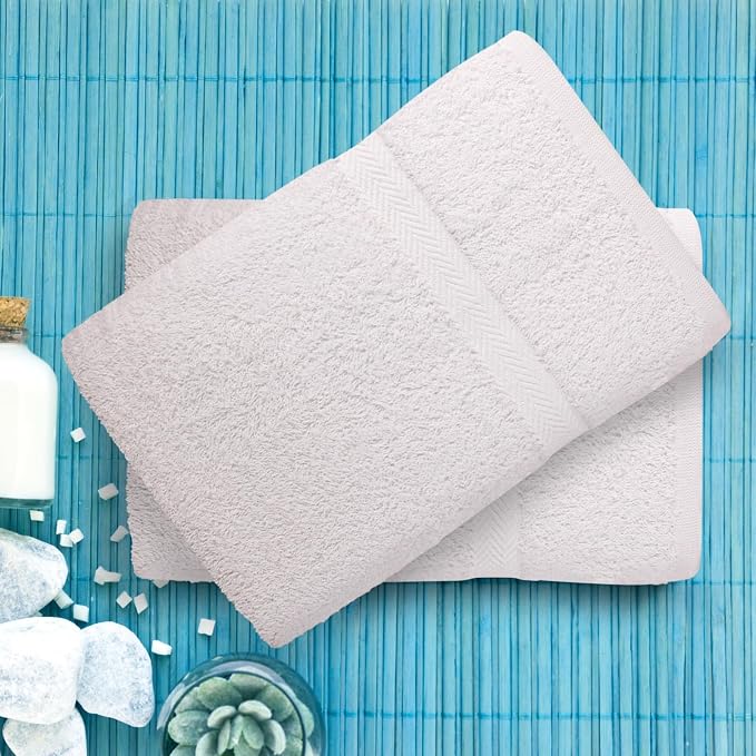 Towel and Linen Mart 100% Cotton White 6 Pack Medium Bath Towel Set, Quick Dry - Image 8