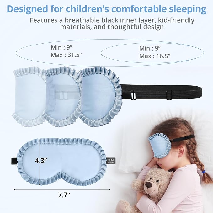 Kids Sleep Mask, 100% Real Mulberry Silk Eye Mask, Sleeping Mask - Image 5