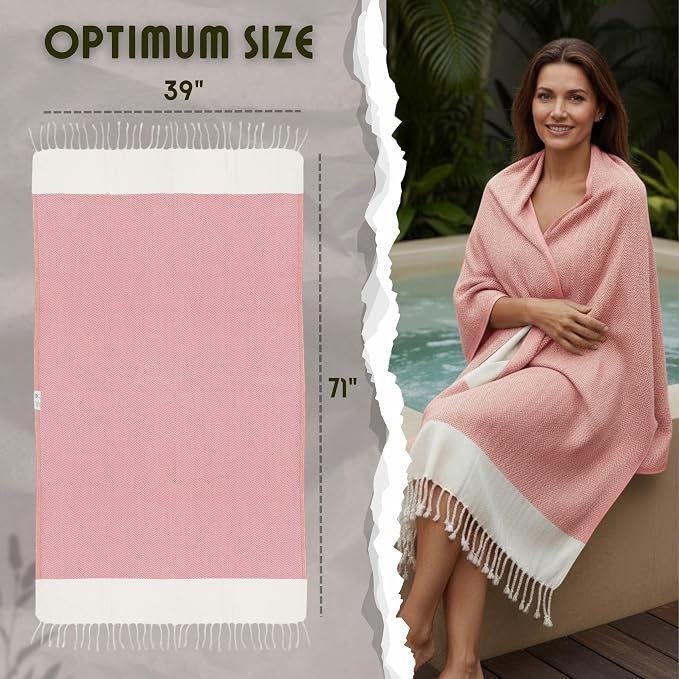 Bazaar Anatolia Turkish Beach Towel 100% Cotton Bath Towels 71x39 Quick Dry - Image 2