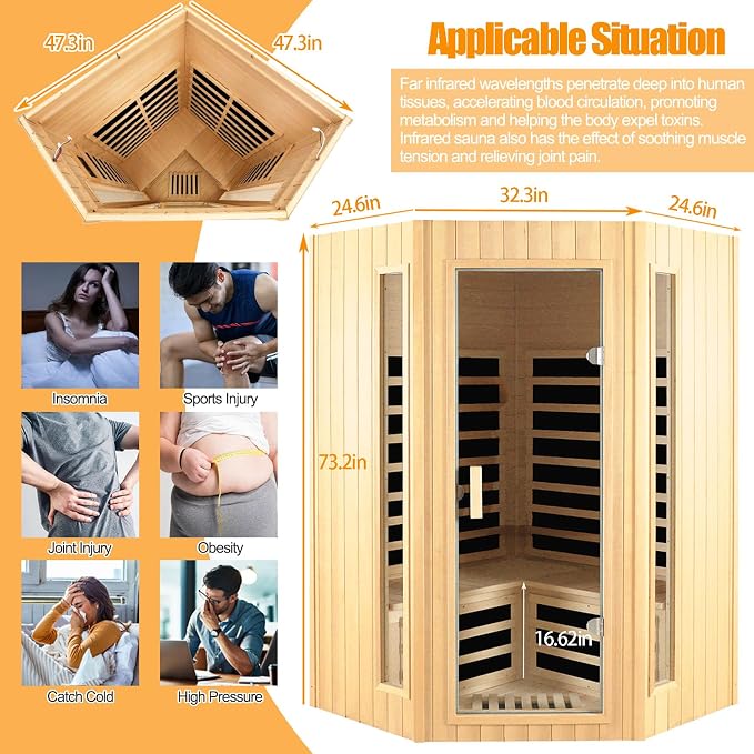 Far Infrared Sauna, 2-3 Person infrared sauna - Image 6