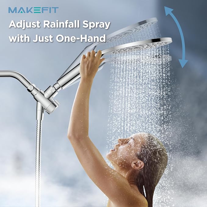 MakeFit Dual Filtered Shower Heads Combo, High Pressure Rain Shower Head - Image 2