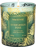 M&SENSE Evergreen Pine Vegan Soy Candles, 8.1oz 42-Hour Slow Burning Non Toxic by MSENSE
