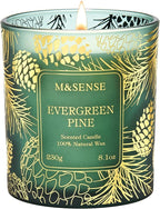 M&SENSE Evergreen Pine Vegan Soy Candles, 8.1oz 42-Hour Slow Burning Non Toxic by MSENSE