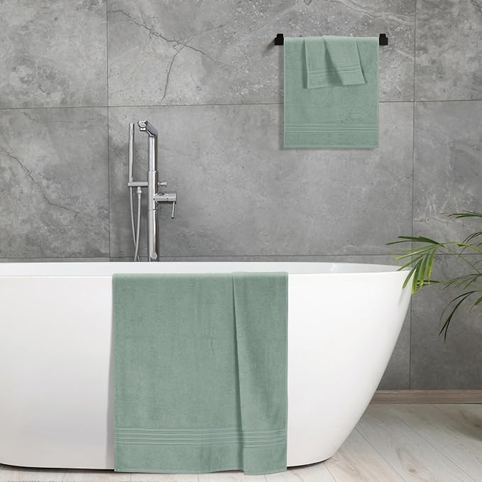 BOUTIQUO Ultra Soft 3 Pack Cotton Towel Set, Contains a Bath Towels 28x55 inch - Image 5
